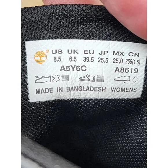 Timberland ALLINGTON HEIGHTS 6" Boots BLACK NUBUCK Women's Size 8.5 A5Y6C - Picture 10 of 10